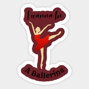 Ballerina Dancing in Red Tutu Sticker